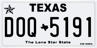 TX license plate DOQ5191