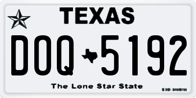 TX license plate DOQ5192