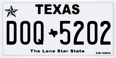 TX license plate DOQ5202