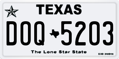 TX license plate DOQ5203