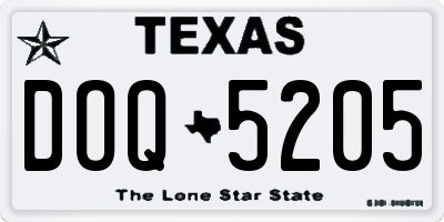 TX license plate DOQ5205
