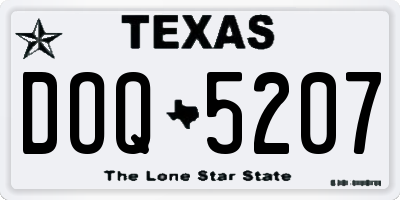 TX license plate DOQ5207