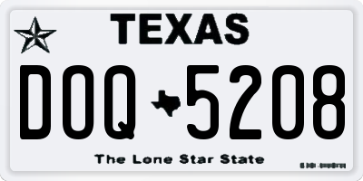 TX license plate DOQ5208