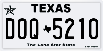 TX license plate DOQ5210