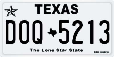 TX license plate DOQ5213