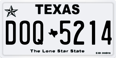 TX license plate DOQ5214