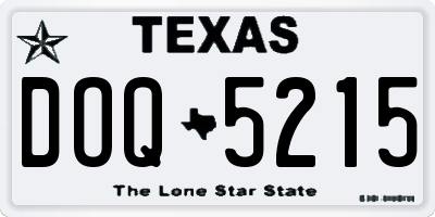 TX license plate DOQ5215
