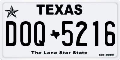 TX license plate DOQ5216