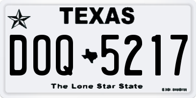 TX license plate DOQ5217