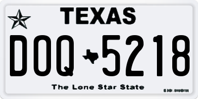TX license plate DOQ5218