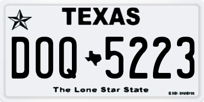 TX license plate DOQ5223