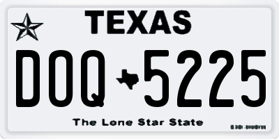 TX license plate DOQ5225
