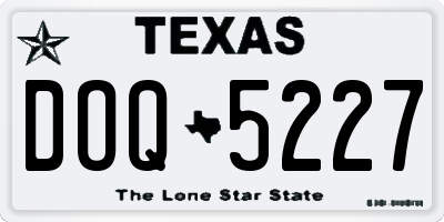 TX license plate DOQ5227