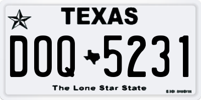 TX license plate DOQ5231