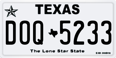 TX license plate DOQ5233