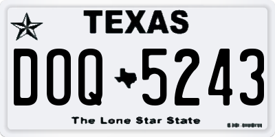 TX license plate DOQ5243