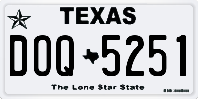 TX license plate DOQ5251