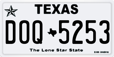 TX license plate DOQ5253