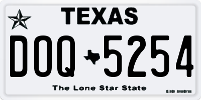TX license plate DOQ5254