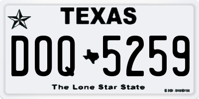 TX license plate DOQ5259