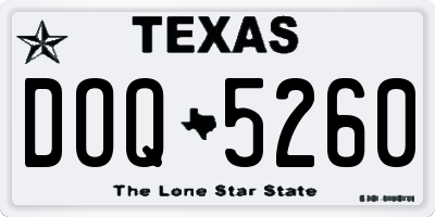 TX license plate DOQ5260