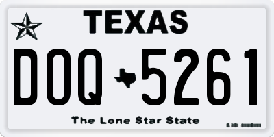 TX license plate DOQ5261