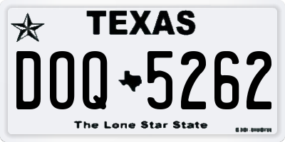 TX license plate DOQ5262
