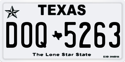 TX license plate DOQ5263