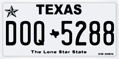 TX license plate DOQ5288
