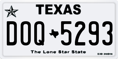 TX license plate DOQ5293