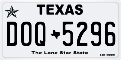 TX license plate DOQ5296