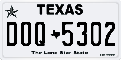 TX license plate DOQ5302