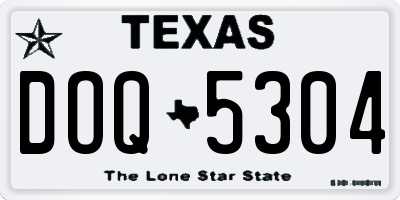 TX license plate DOQ5304