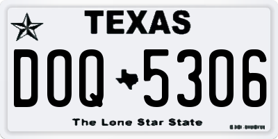 TX license plate DOQ5306
