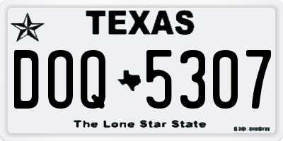 TX license plate DOQ5307