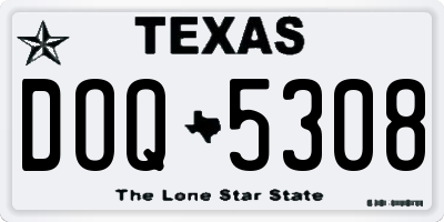 TX license plate DOQ5308
