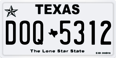 TX license plate DOQ5312