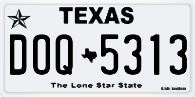 TX license plate DOQ5313