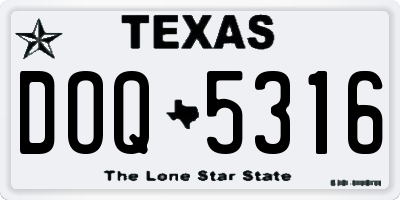 TX license plate DOQ5316