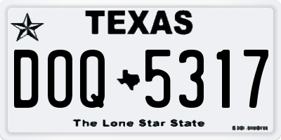 TX license plate DOQ5317