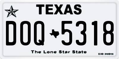TX license plate DOQ5318