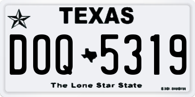 TX license plate DOQ5319
