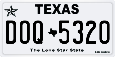 TX license plate DOQ5320