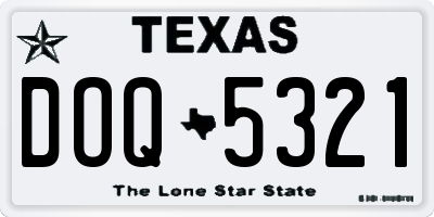 TX license plate DOQ5321