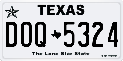 TX license plate DOQ5324