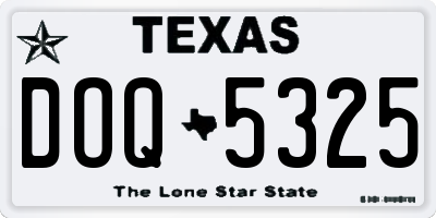 TX license plate DOQ5325