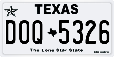 TX license plate DOQ5326