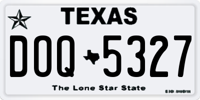 TX license plate DOQ5327