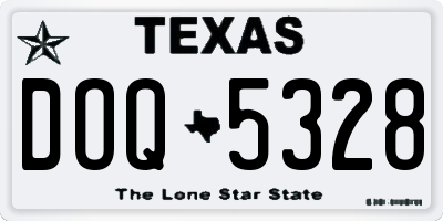 TX license plate DOQ5328