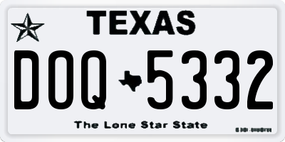 TX license plate DOQ5332